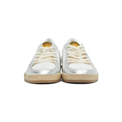 Shop Golden Goose White And Silver Ball Star Sneakers In 80185 White