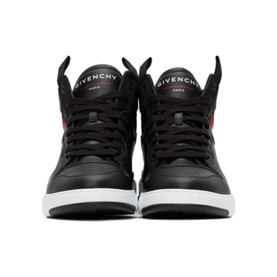 Shop Givenchy Black & Red Wing High Top Sneakers In 009-black/r