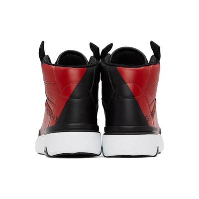 Shop Givenchy Black & Red Wing High Top Sneakers In 009-black/r