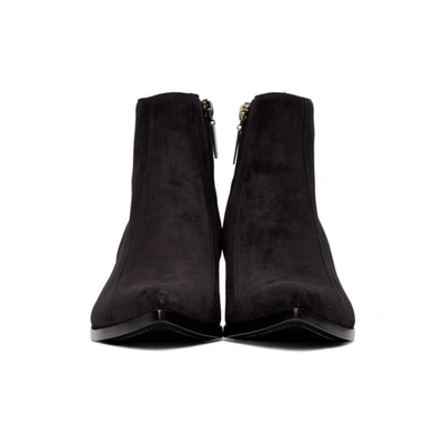 Shop Saint Laurent Black Suede Finn Boots In 1000 Nero