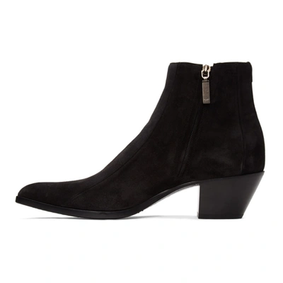 Shop Saint Laurent Black Suede Finn Boots In 1000 Nero