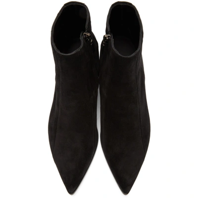 Shop Saint Laurent Black Suede Finn Boots In 1000 Nero