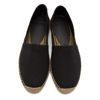 Shop Saint Laurent Black Embroidered Logo Espadrilles In 1000 Nero