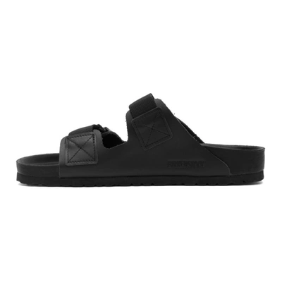 Shop Random Identities Black Birkenstock Edition Leather Arizona Sandals