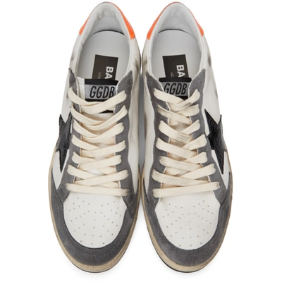 Shop Golden Goose White & Grey Ball Star Sneakers In White/grey/