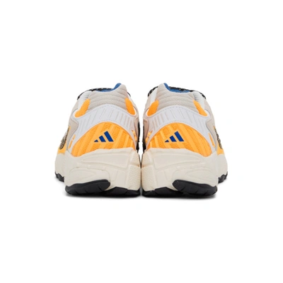 Shop Adidas Originals Black & White Torsion Trdc Sneakers In Wht/orange