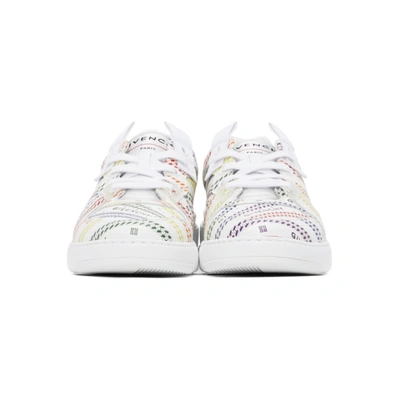 Shop Givenchy White Chain Rainbow Wing Low Sneakers In 100