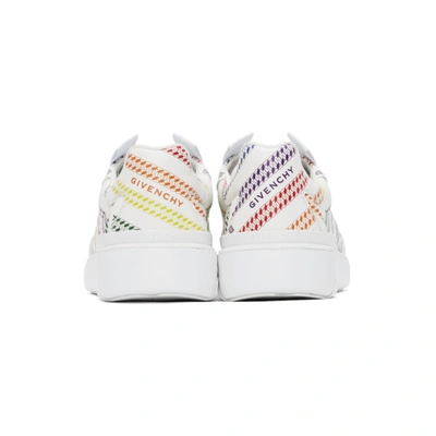 Shop Givenchy White Chain Rainbow Wing Low Sneakers In 100