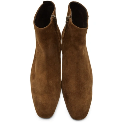 Shop Saint Laurent Tan Suede Caleb Boots In 2330 Land