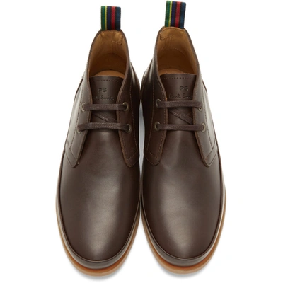 Shop Ps By Paul Smith Brown Cleon Desert Boots In Dk Brown 66