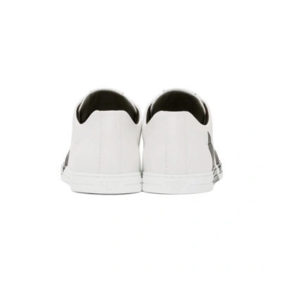 Shop Fendi White Painted Bag Bugs Sneakers In F1bnr Black