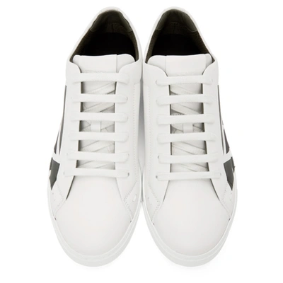 Shop Fendi White Painted Bag Bugs Sneakers In F1bnr Black