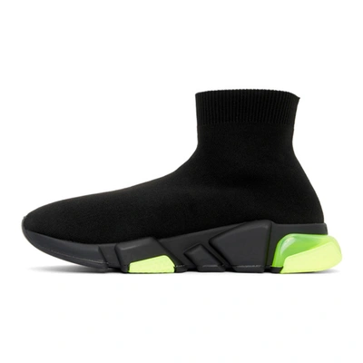 Balenciaga Black & Green Speed Clear Sole Sneakers | ModeSens