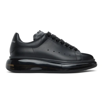 Shop Alexander Mcqueen Black Transparent Sole Oversized Sneakers In 1000black/b