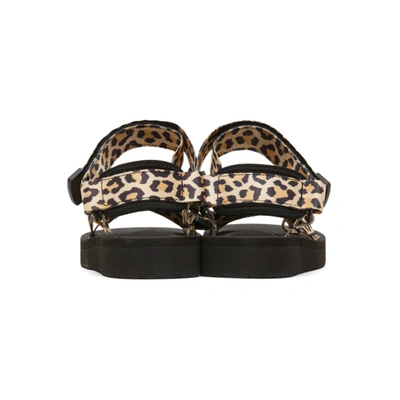 Shop Wacko Maria Beige And Black Suicoke Edition Leopard Beach Sandals