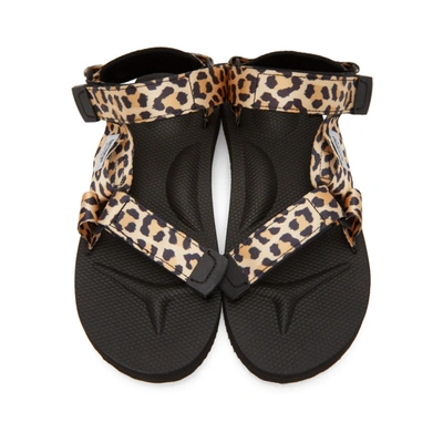 Shop Wacko Maria Beige And Black Suicoke Edition Leopard Beach Sandals