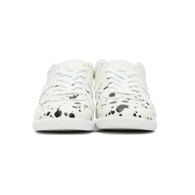 Shop Maison Margiela Off-white & Black Pollock Replica Sneakers In H1527 Whtbl