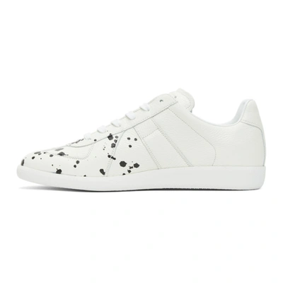 Shop Maison Margiela Off-white & Black Pollock Replica Sneakers In H1527 Whtbl