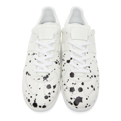 Shop Maison Margiela Off-white & Black Pollock Replica Sneakers In H1527 Whtbl