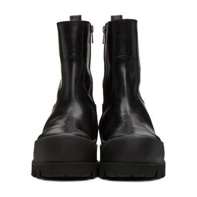 Shop Ann Demeulemeester Black Leather Zip Boots In Tucson Nero
