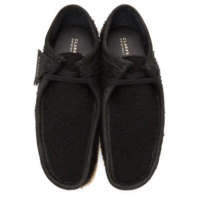 Shop Aimé Leon Dore Black Clarks Originals Edition Wool Wallabee Boots