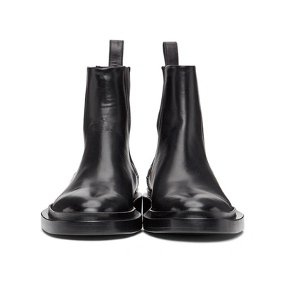 Shop Jil Sander Black Leather Chelsea Boots In 001 Black