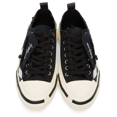 Shop Yohji Yamamoto Black Xvessel Edition Layered Low Top Sneakers