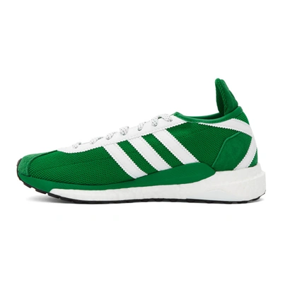 Shop Adidas X Human Made Green Tokio Solar Sneakers