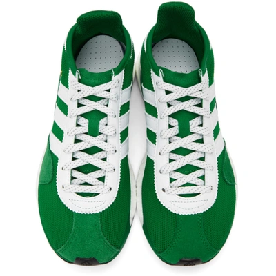 Shop Adidas X Human Made Green Tokio Solar Sneakers