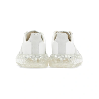 Shop Maison Margiela White & Grey Caviar Replica Sneakers In Off Whitet