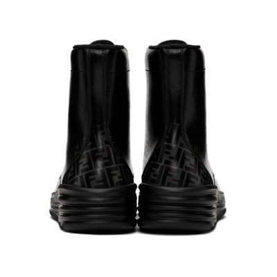 Shop Fendi Black 'forever ' Lace-up Boots In F18sx - Bla