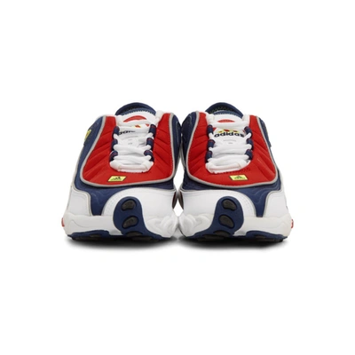 Shop Adidas Originals White And Navy Fyw 98 Sneakers In Whitedarkbl