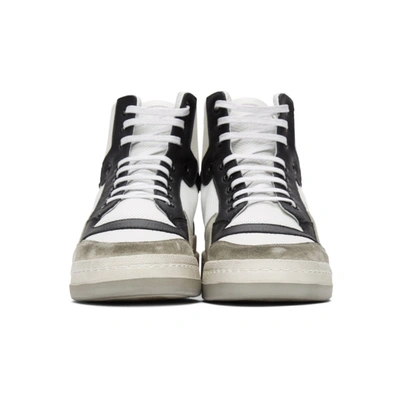 Shop Saint Laurent White & Yellow Paneled High-top Sneakers In 9664 White