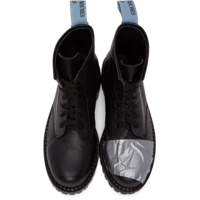 Shop Enfants Riches Deprimes Black Adhesive Boots