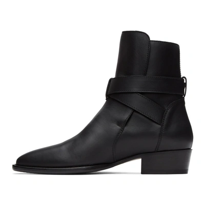 Shop Amiri Black Two-buckle Boots