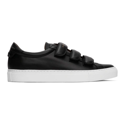 Shop Givenchy Black Velcro Urban Knots Sneakers In 001-black