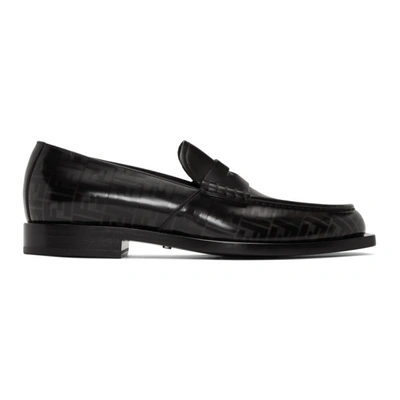 Shop Fendi Black 'forever ' Loafers In F18sx - Bla