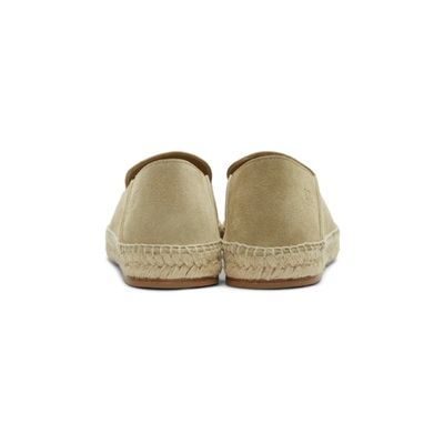 Shop Loewe Grey Suede Slipper Espadrilles In 8130 Gold