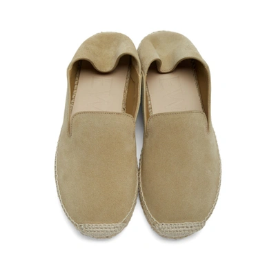 Shop Loewe Grey Suede Slipper Espadrilles In 8130 Gold