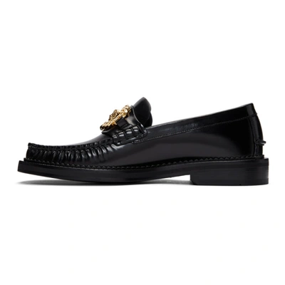 Shop Versace Black Medusa Moccasin Loafers In D41oh Black