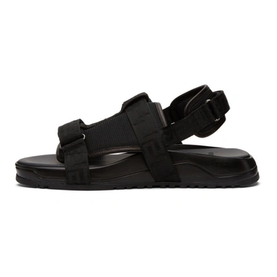 Shop Versace Black Greca Straps Sandals In D41e Black