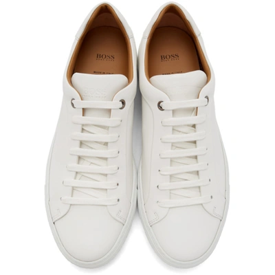 Shop Hugo Boss White Mirage Tennis Sneakers In 100 White