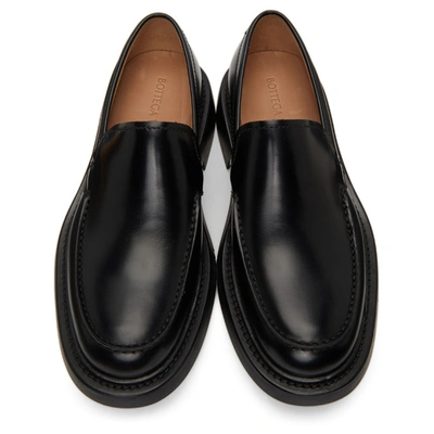 Shop Bottega Veneta Black 'the Level' Loafers In 1000 Black