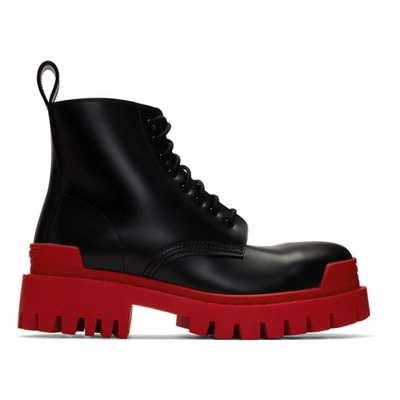 red bottom combat boots