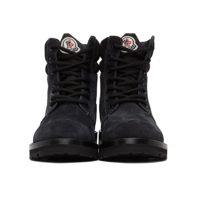 Shop Moncler Black Suede Vancouver Boots In 927 Black