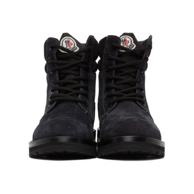 Moncler Black Suede Vancouver Boots In 927 Black
