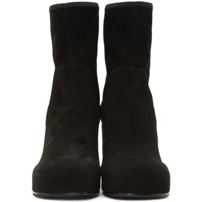 Random Identities Sock-effect Block Heel Boots In Black