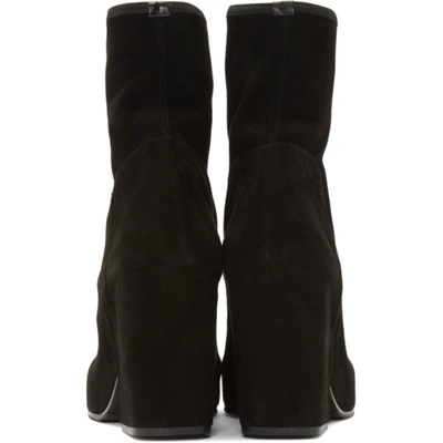 Random Identities Sock-effect Block Heel Boots In Black