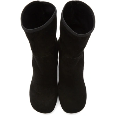 Random Identities Sock-effect Block Heel Boots In Black