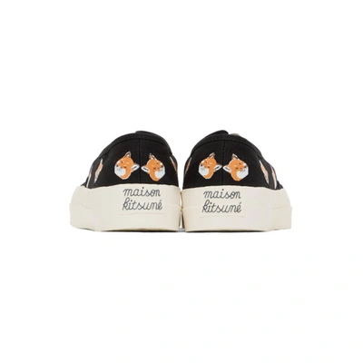 Shop Maison Kitsuné Maison Kitsune Black Allover Fox Head Sneakers